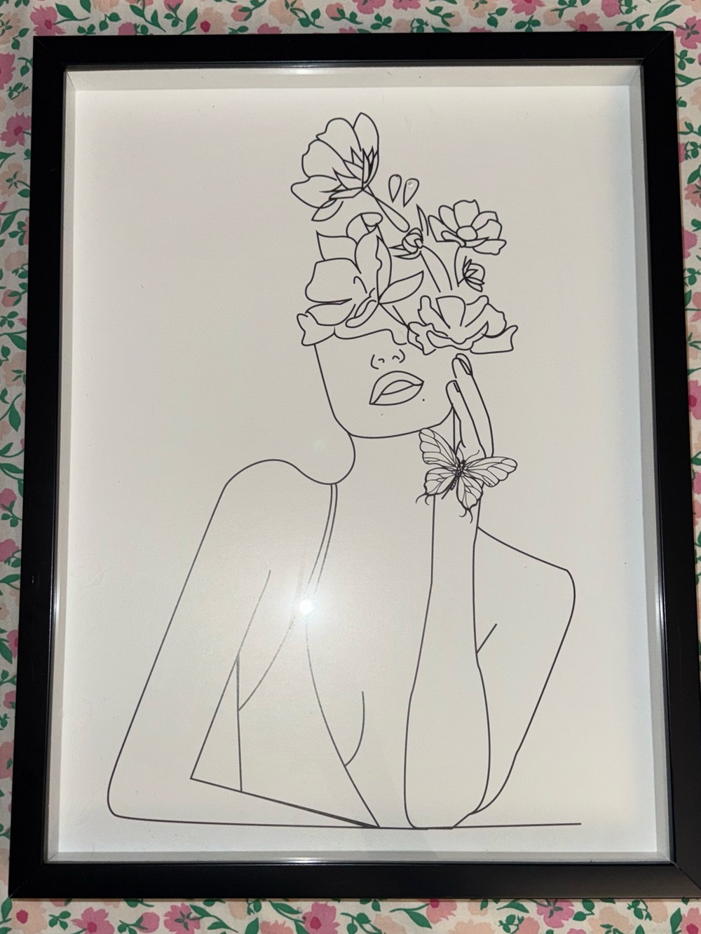 Bundle Set (2) - Minimalist Line Art - Woman Flowers Butterfly- Art Decor - Picture 11 of 11